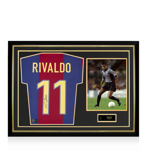 Rivaldo Official Ballon d'Or™ Back Signed and Hero Framed FC
