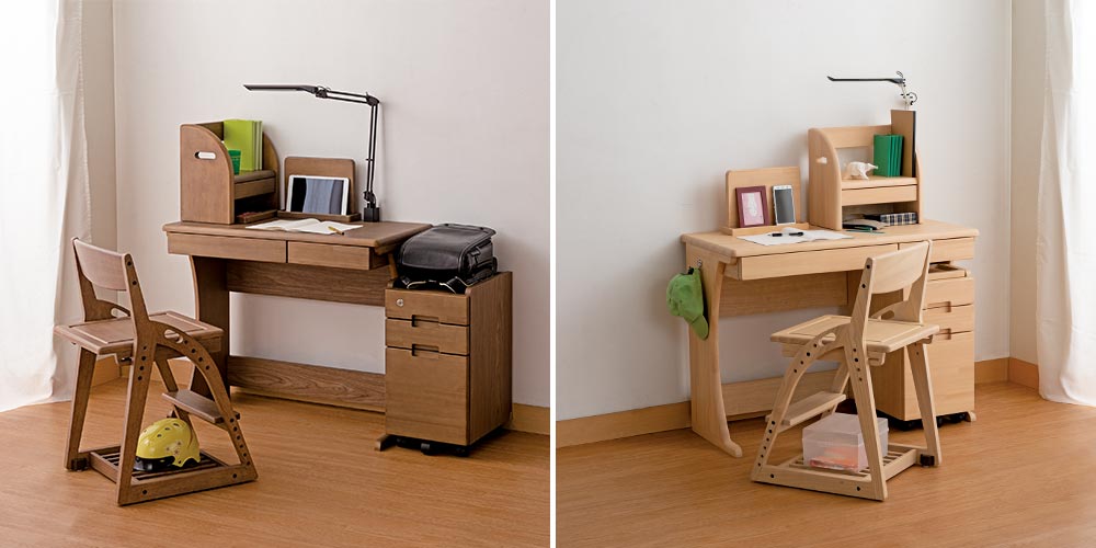 小島工芸 学習デスク「100ポライト」幅100cm ヒノキ材 全2色 デスク