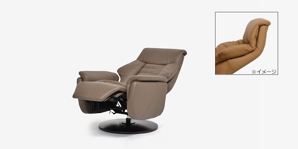 電動リクライニングチェア「ルージアKD SD-455B」半革 #M-07 トープ色