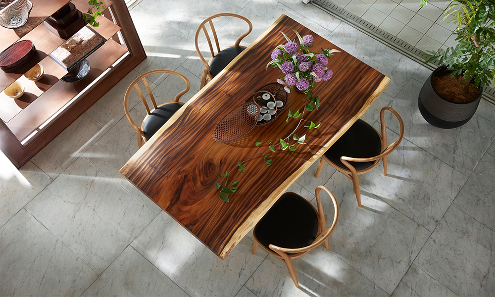 秋田木工 ダイニングチェア「503-OU」ナラ材ホワイトオーク色 PVC