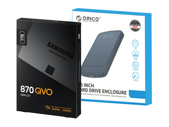 Samsung SATA SSD「870 QVO」1TBモデルとUSB 3.0接続2.5インチ外付け