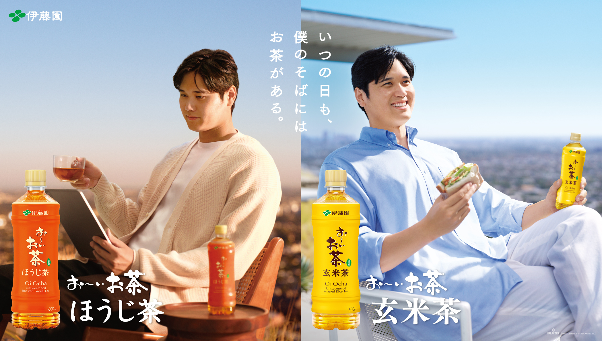 大谷選手の朝夕のリラックスタイムを描いた『お～いお茶 ほうじ茶