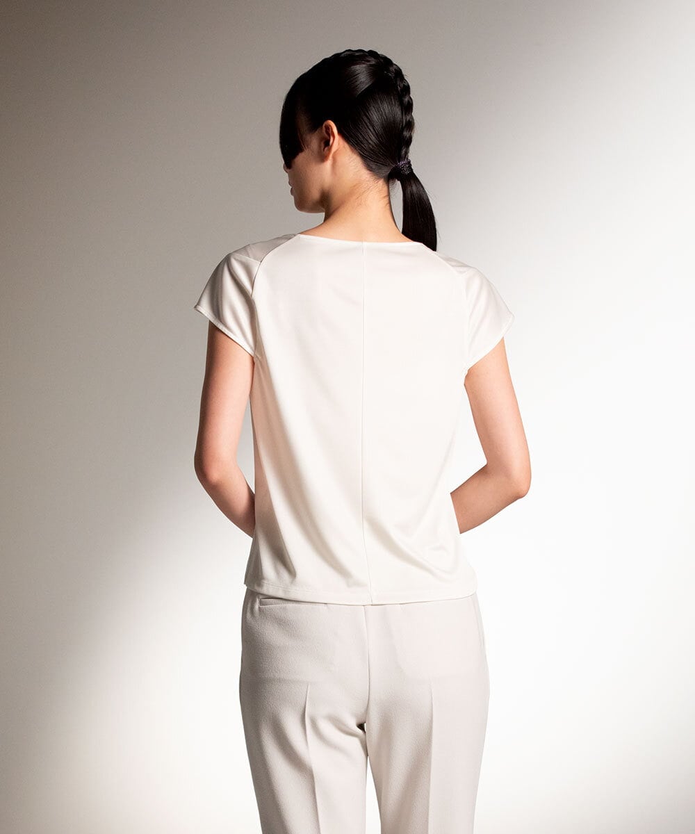 日本製】サテンジャージーフレンチスリーブカットソー(カットソー・T