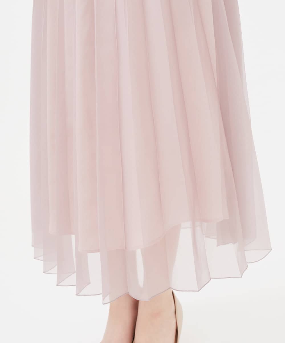 メディア着用】オーガンジープリーツスカート(ミモレ丈スカート