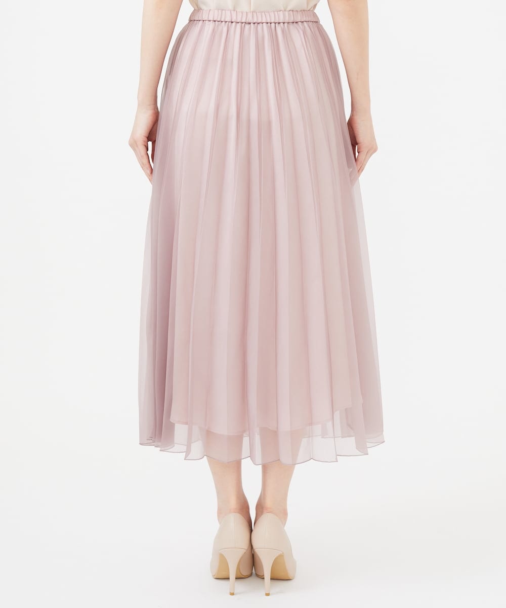 メディア着用】オーガンジープリーツスカート(ミモレ丈スカート