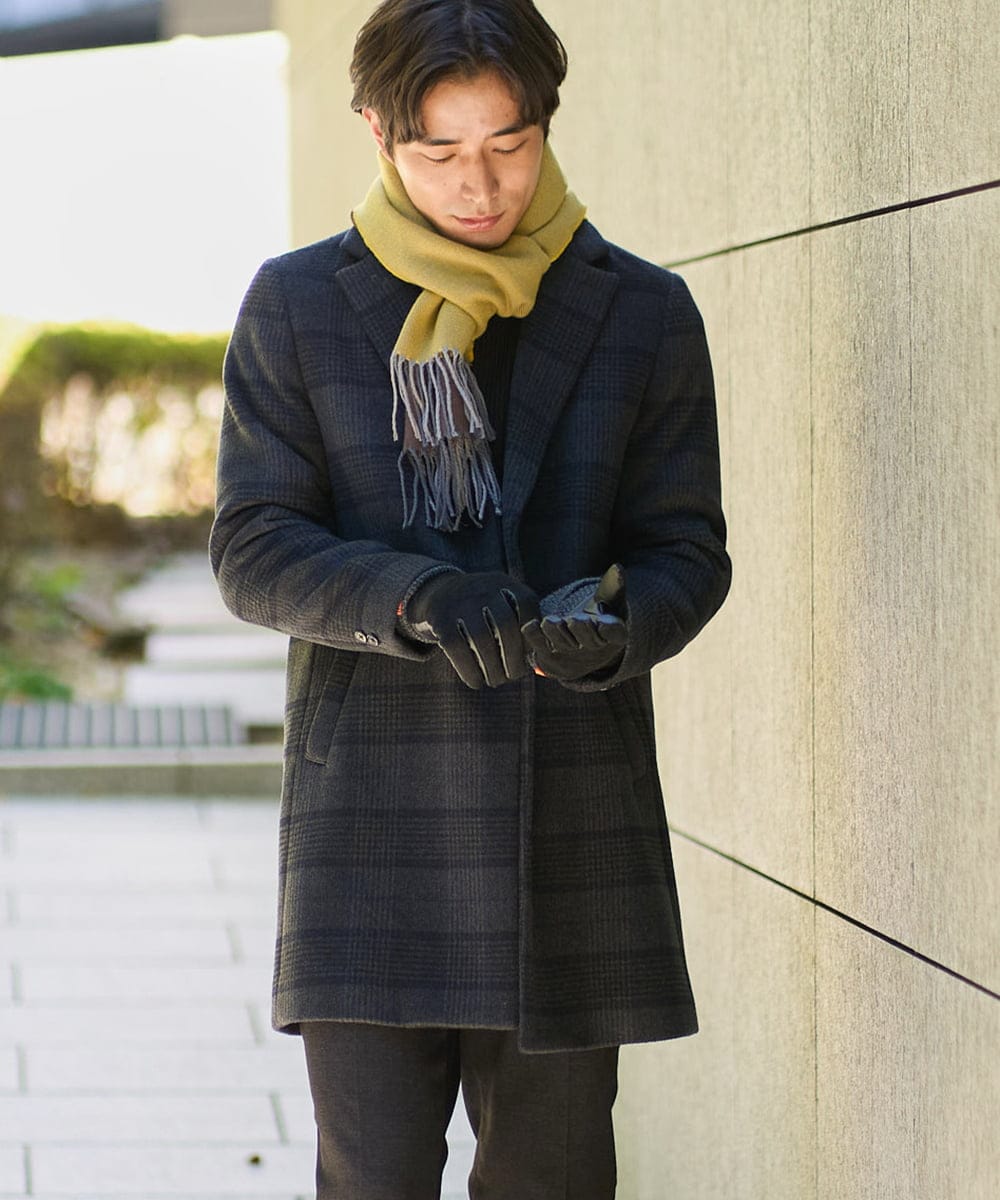 ウールライトビーバーチェックチェスターコート(その他のコート