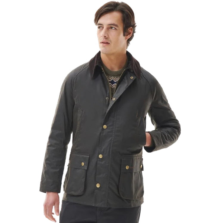 Barbour Ashby Wax Jacket - Olive - John Norris