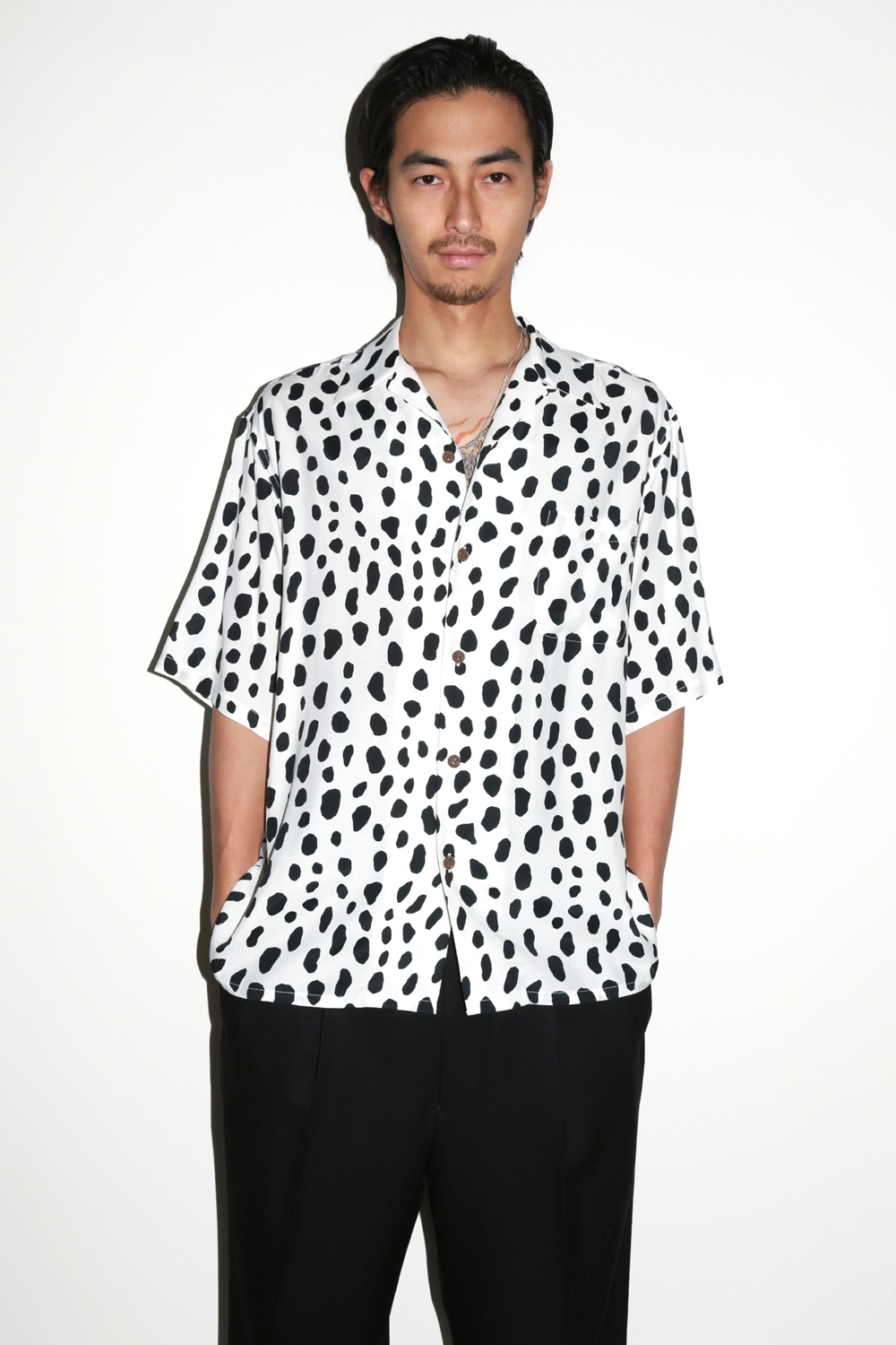 WACKO MARIA/LEOPARD HAWAIIAN SHIRT（WHITE）［レオパードハワイアン