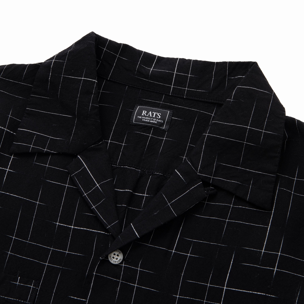 RATS/KASURI RAYON SHIRT（BLACK）［カスリレーヨンシャツ-24春夏