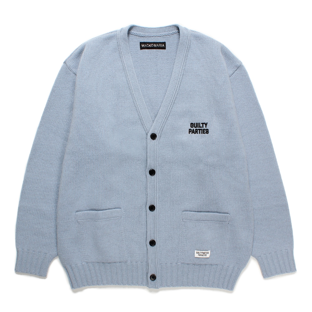 WACKO MARIA/CLASSIC KNIT CARDIGAN（BLUE）［クラシックニット