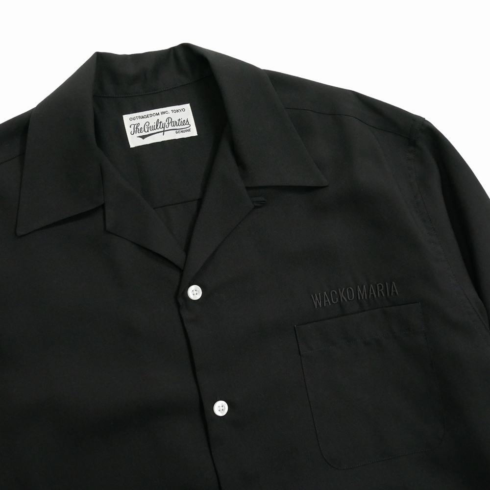 WACKO MARIA/50'S OPEN COLLAR SHIRT（BLACK）［50'Sオープンカラー
