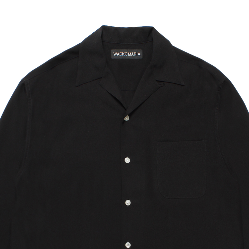 WACKO MARIA/TIM LEHI / 50'S OPEN COLLAR SHIRT（BLACK）［50'S