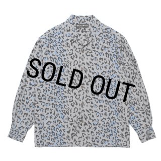 WACKO MARIA/LEOPARD OPEN COLLAR SHIRT（GRAY）［レオパードオープン