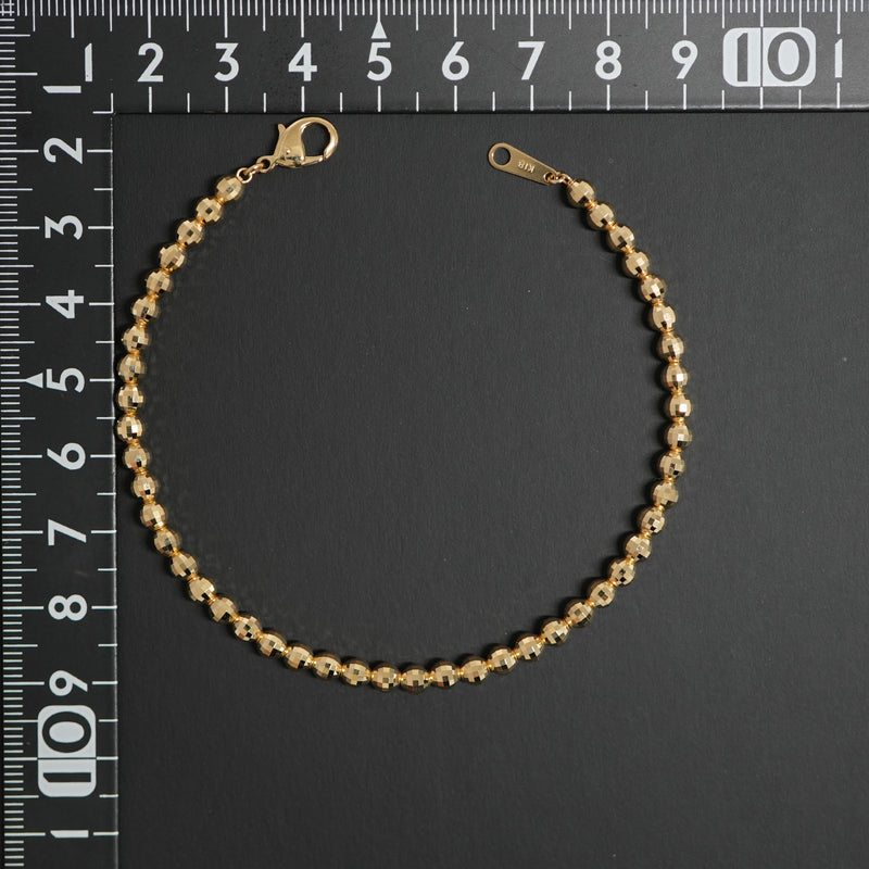 ミラーカットボール ブレスレット K18 幅4mm 20cm