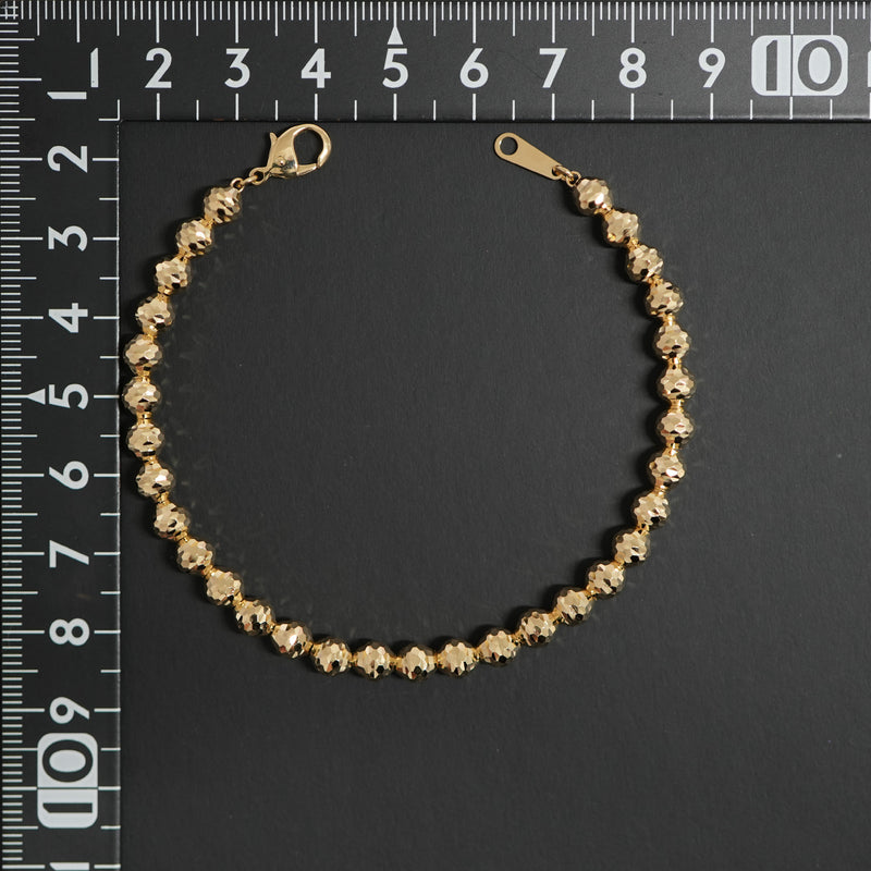 シャンデリアカットボール ブレスレット K18 幅5mm 19cm