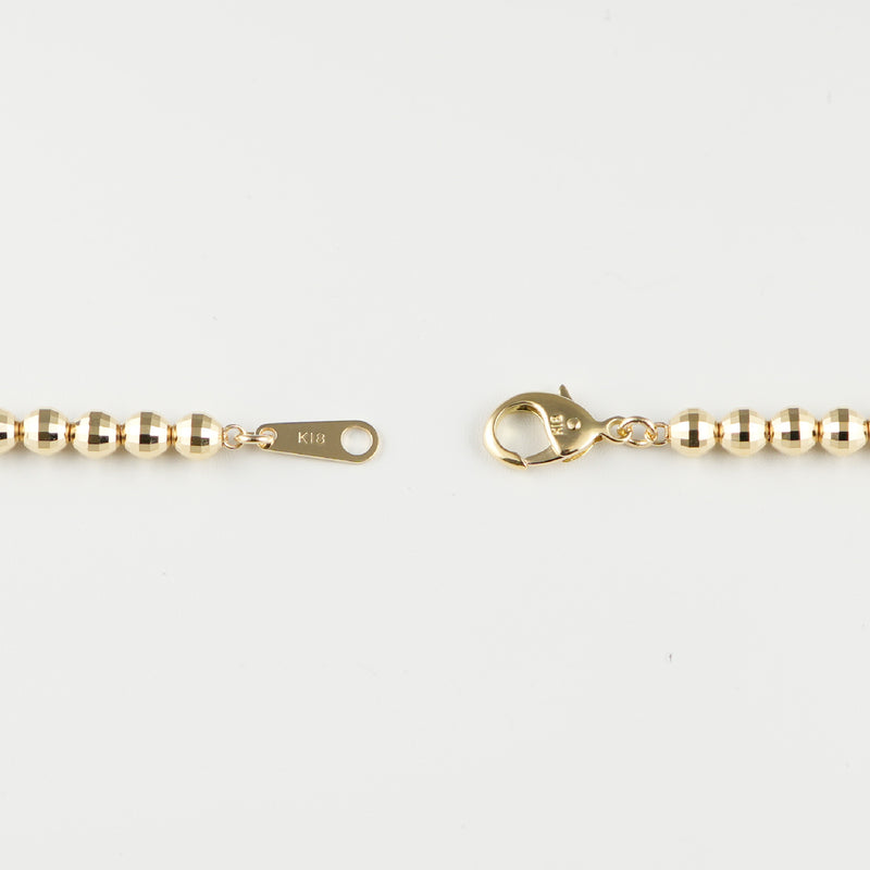 ミラーカットボール ブレスレット K18 幅4mm 18cm