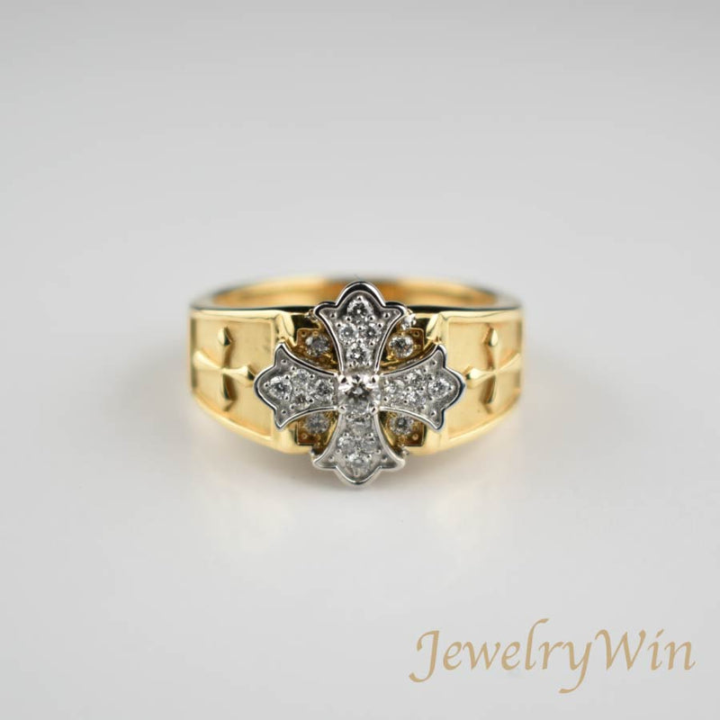 リング コンビ K18 Pt900 ダイヤモンド付 (Type-WC)