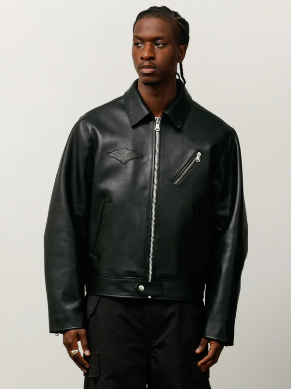 Stussy Biker Leather Jacket Black