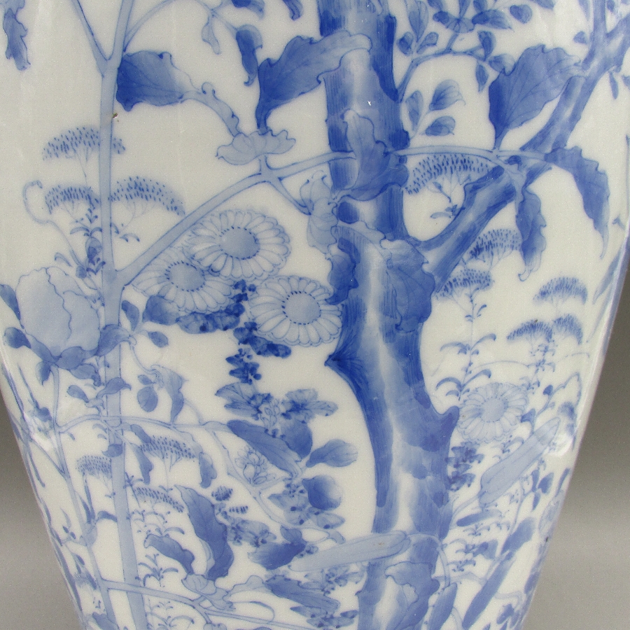 瀬戸焼 加藤紋右衛門 染付花鳥文花瓶 - 敬誠アート [ 公式 ]