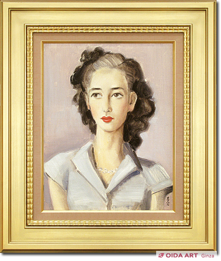 M○希少 東郷青児 【婦人像】 水彩5号 共箱鑑定書付 M○希少 東郷青児