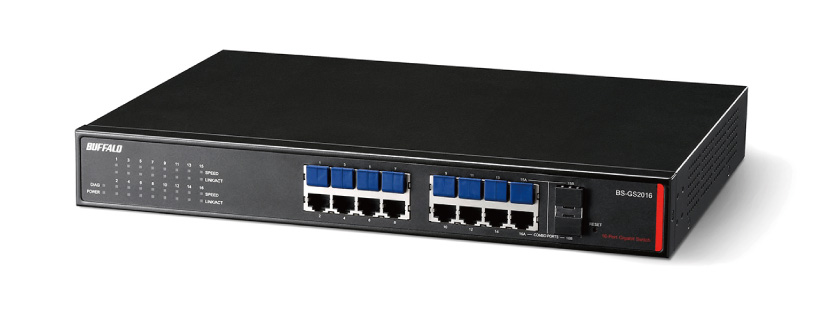 BUFFALOのオーディオ用スイッチングHUB、BS-GS2016/Aのご紹介です。