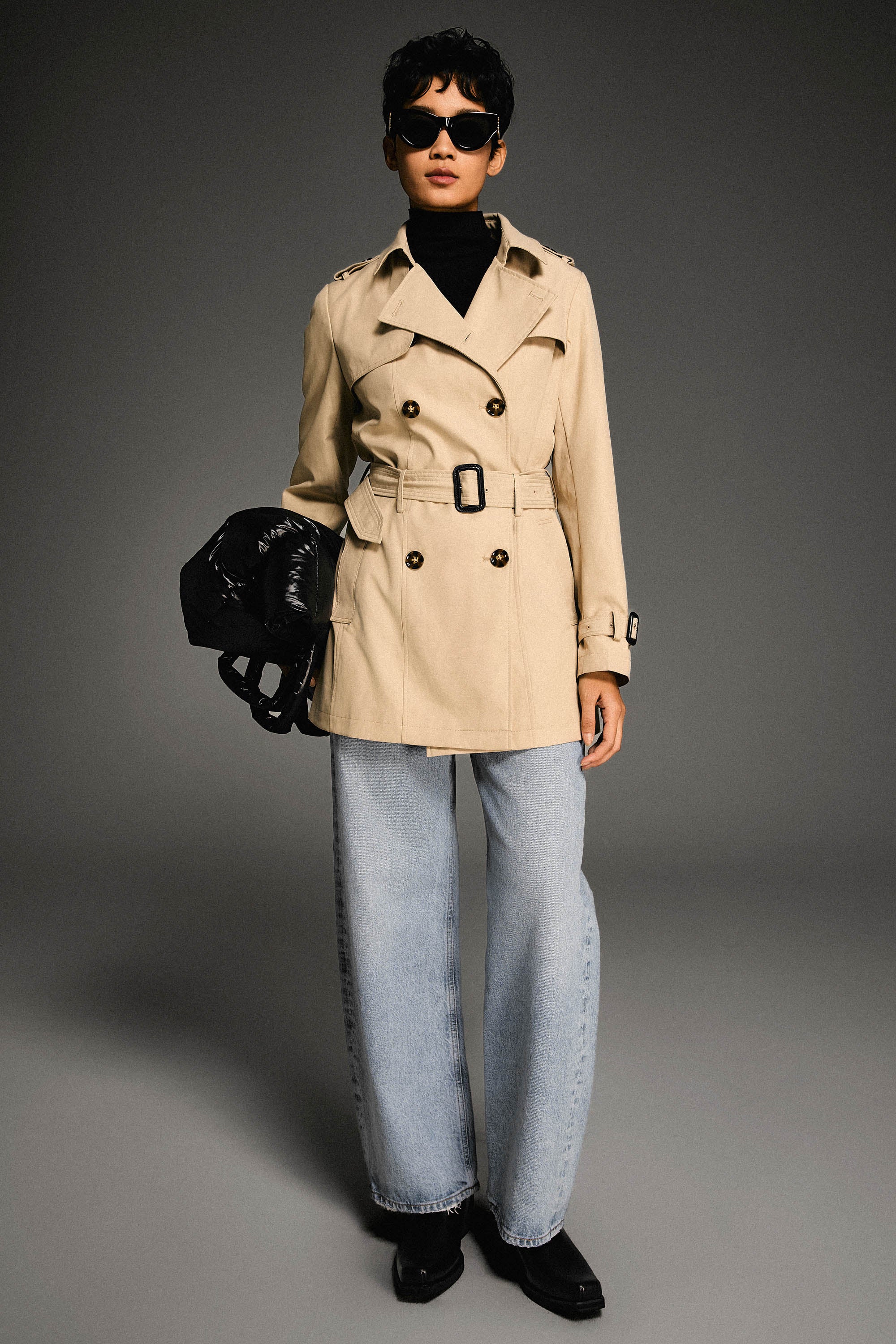 Orolay Women's 3/4 Length Double Breasted Trench Coat