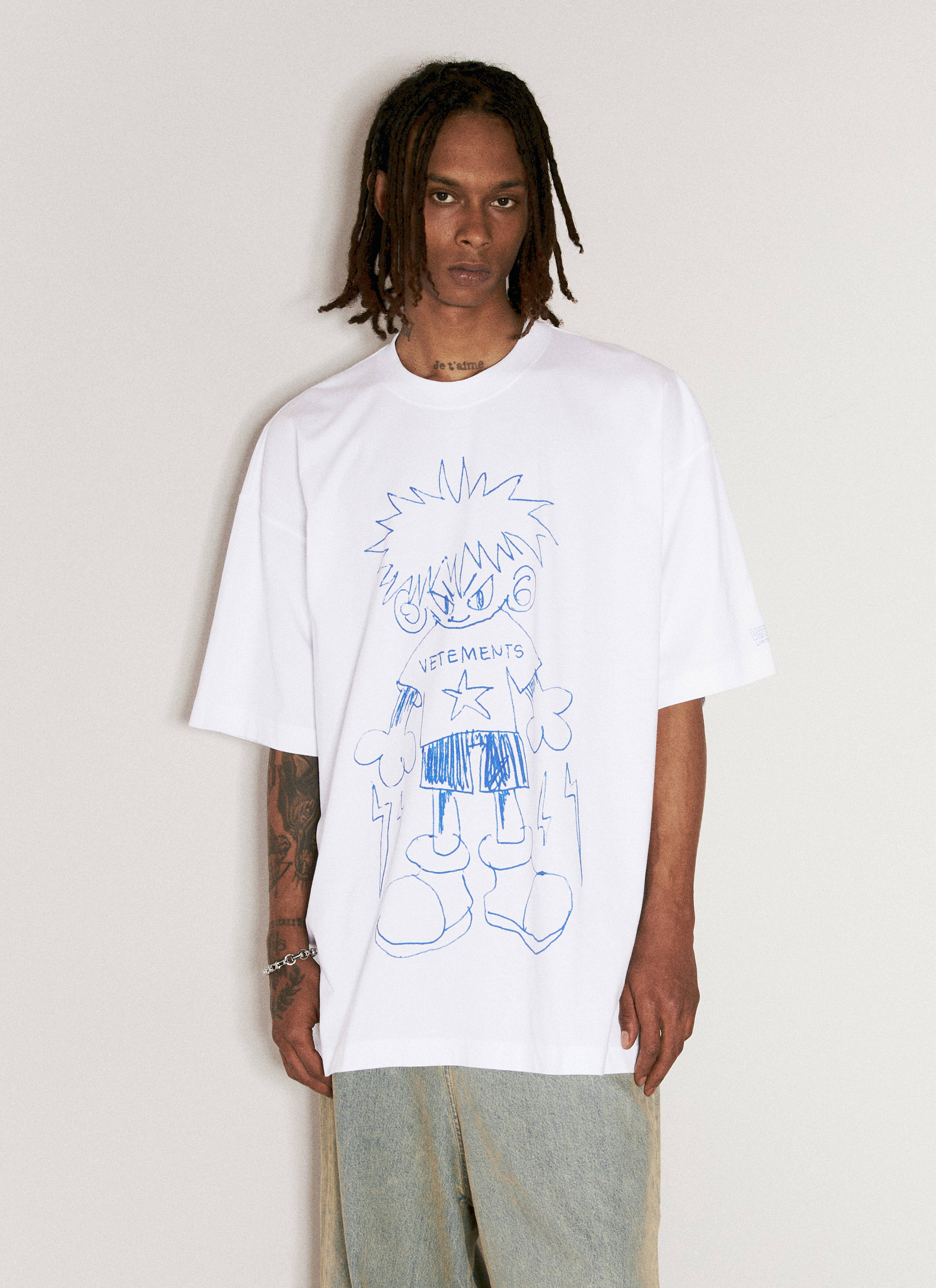 VETEMENTS Men's' Scribbled Teen T-Shirt in White | LN-CC®