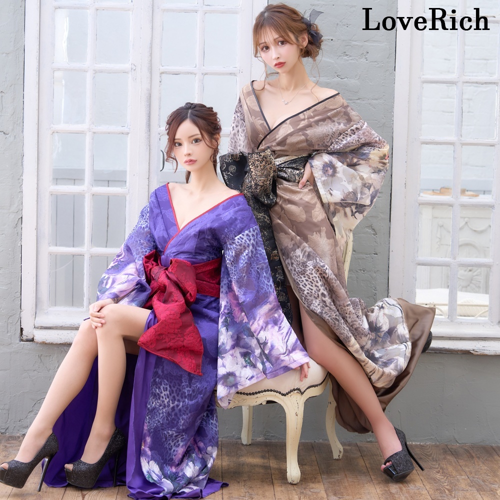 送料無料！【高級ライン】【2カラー/2点セット】ヒョウ柄 花柄