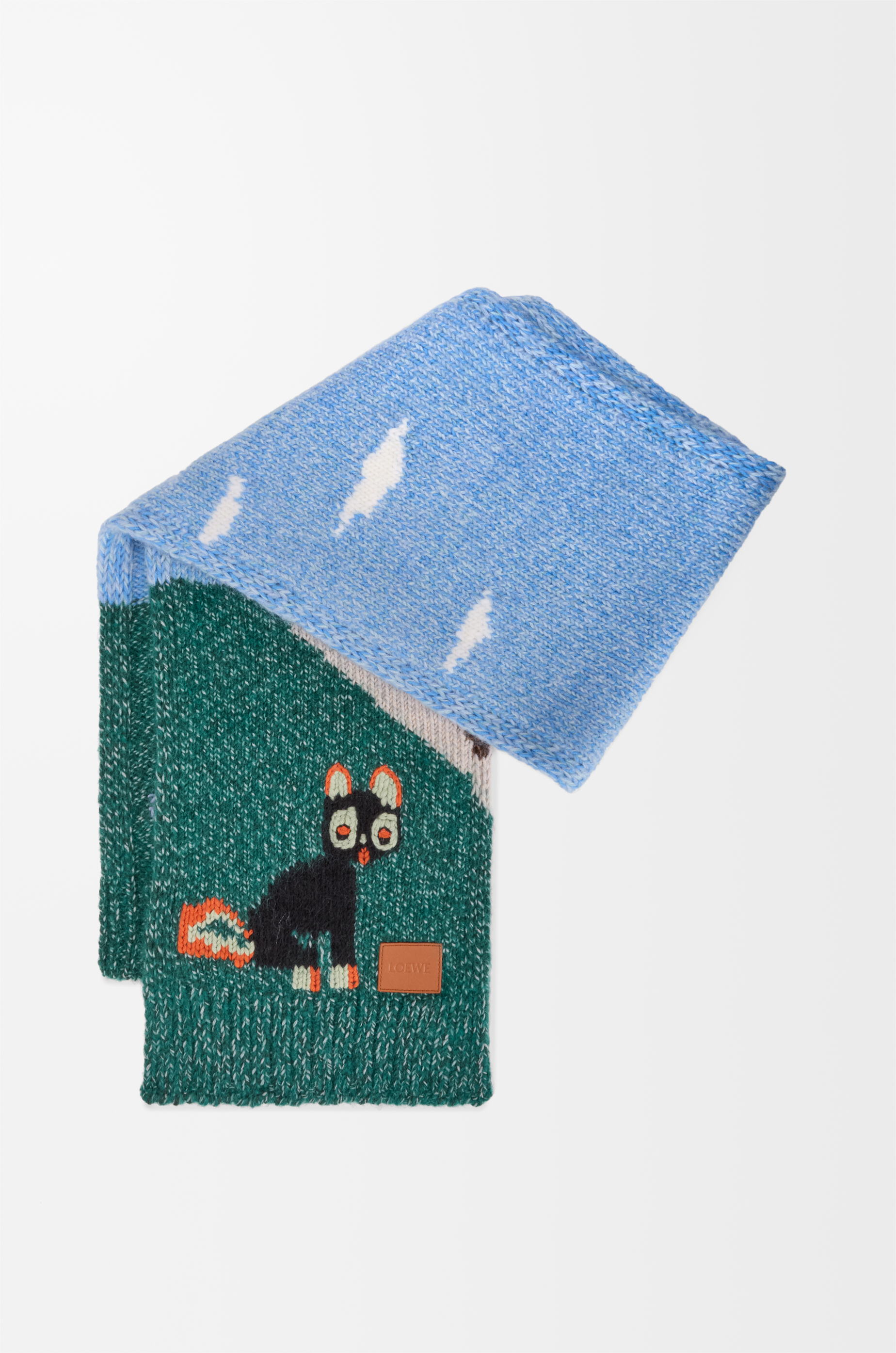 スカーフ（ウール&モヘアブレンド） ブルー - LOEWE Japan official