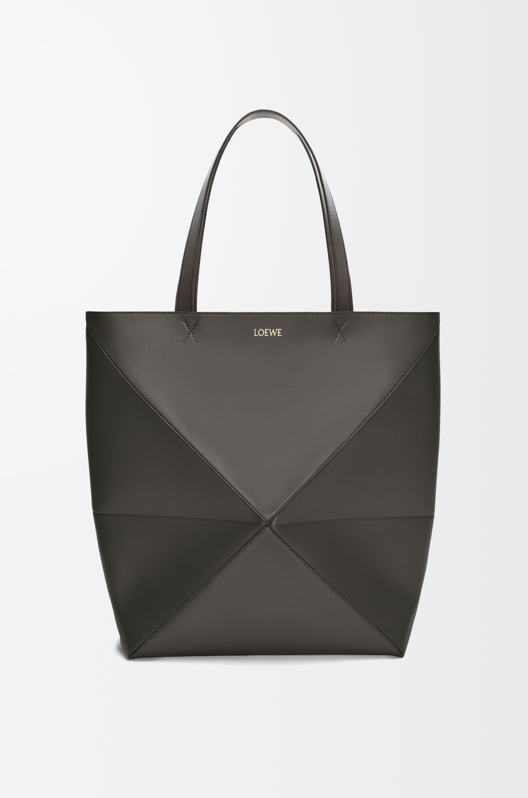 XL Puzzle Fold tote in shiny calfskin Brown - LOEWE USA Official