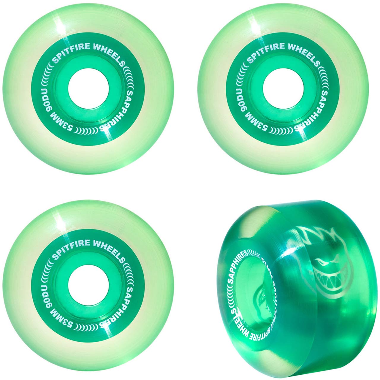 SPITFIRE SAPPHIRE 90DU 53MM GREEN CRUISER WHEELS - CalStreets