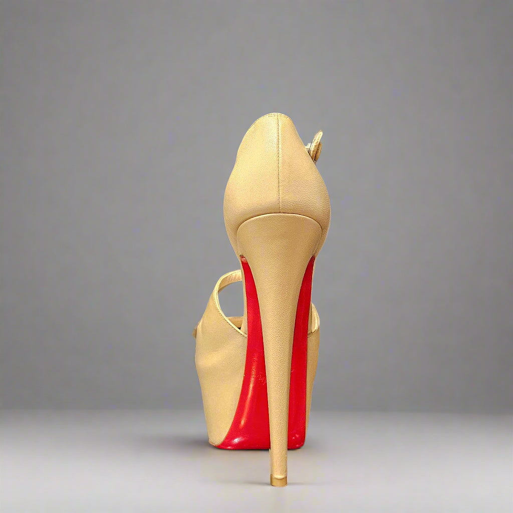 Christian Louboutin Beige Exagona 160 Stiletto Pump - Excellent