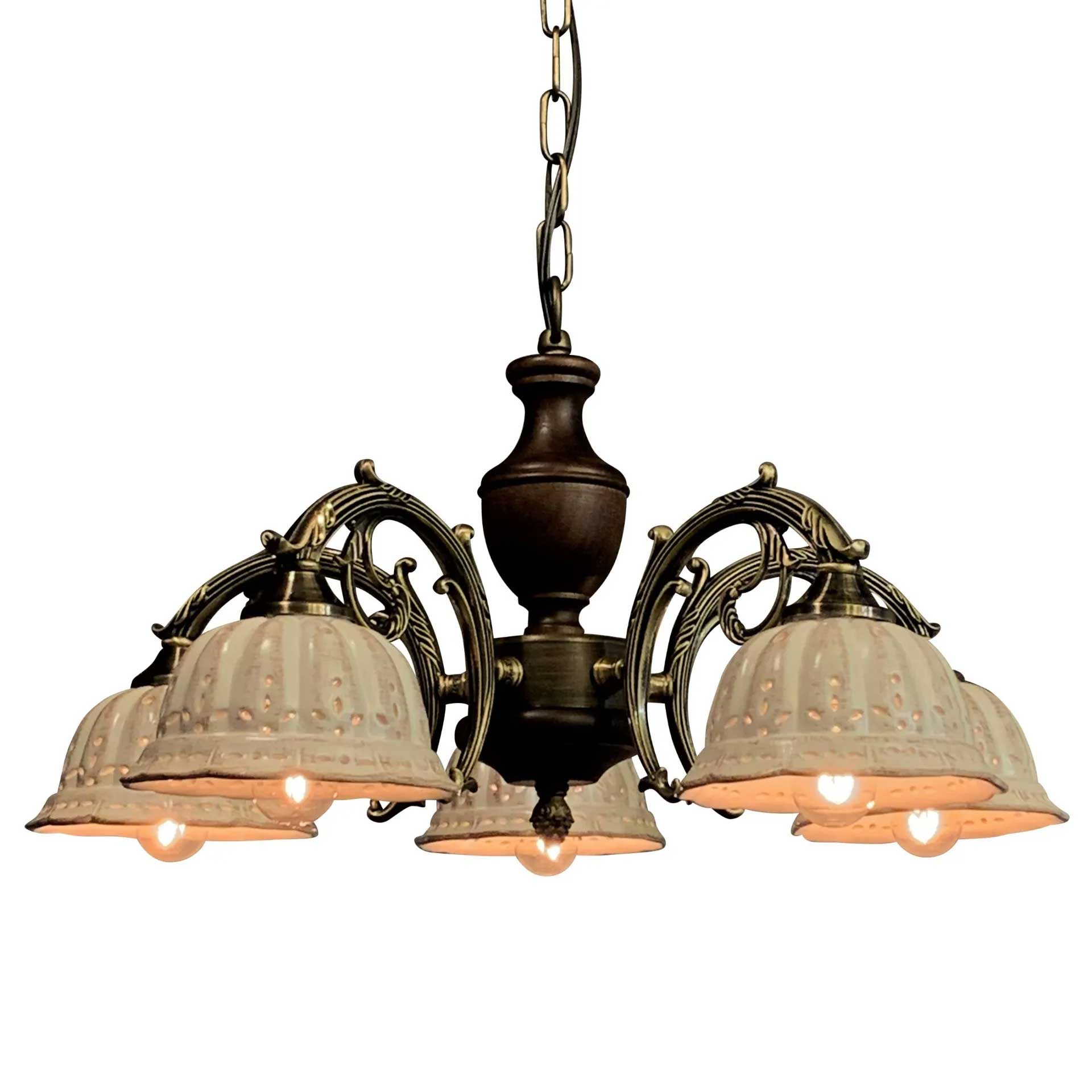 輸入照明 陶器シャンデリア カントリー KS-N5512 - 照明器具販売ルセル