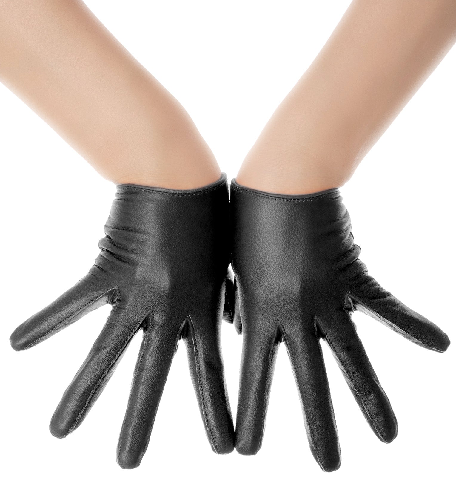 Black Slim Fit Leather Gloves – Les Debutantes