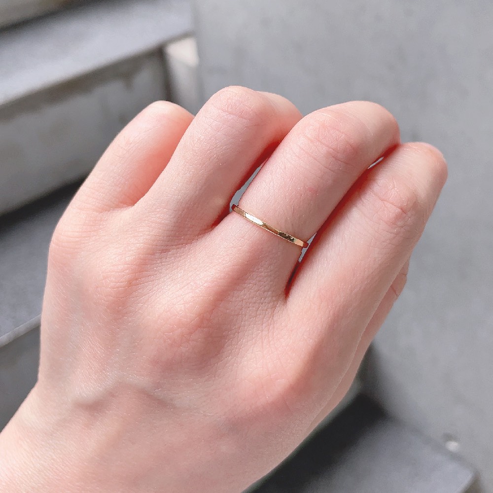 トゥー プライ 543 ハンマー ツチメ リング 18金/two ply Hammered