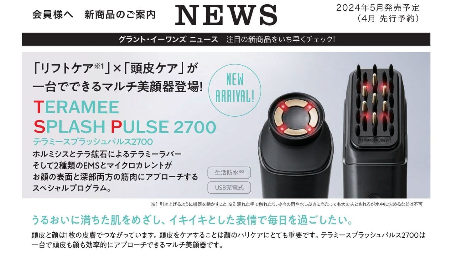TERAMEE SPLASH PULSE 2700美顔器リフトケア頭皮ケア 中古