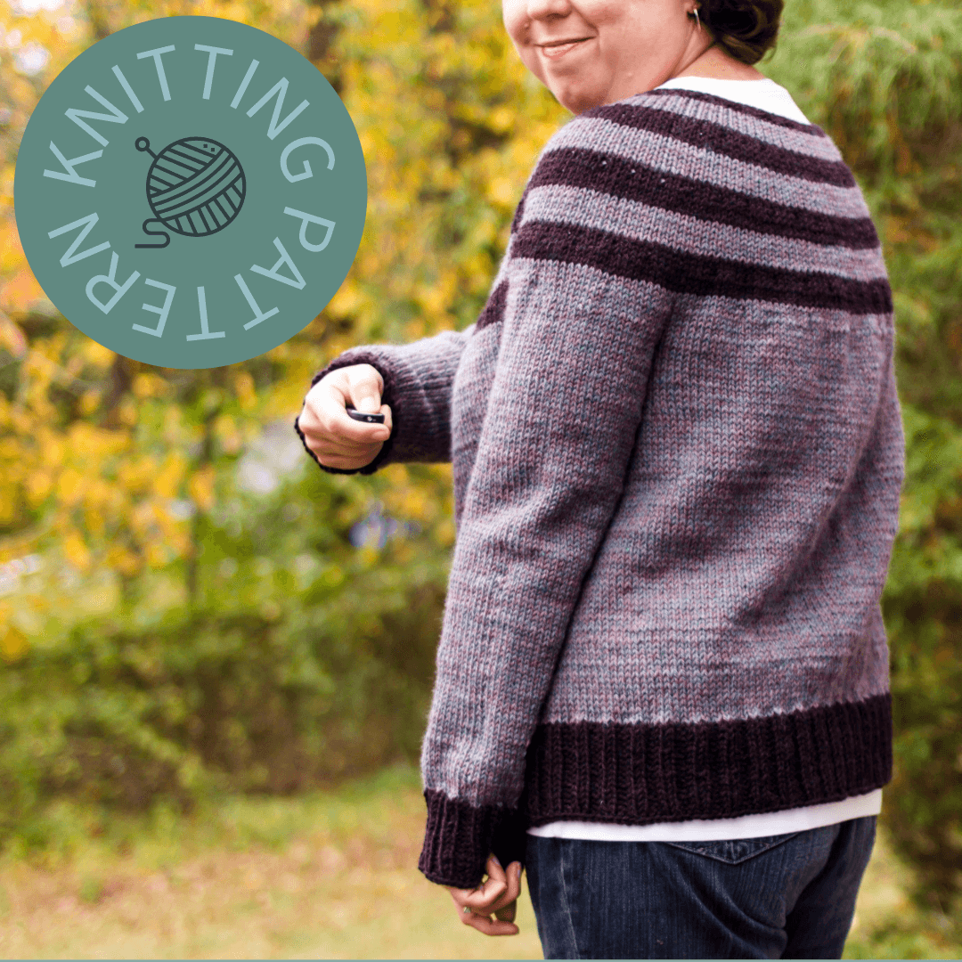 Striped Yoke Cardigan Knitting Pattern ⋆ Polka Dot Cottage