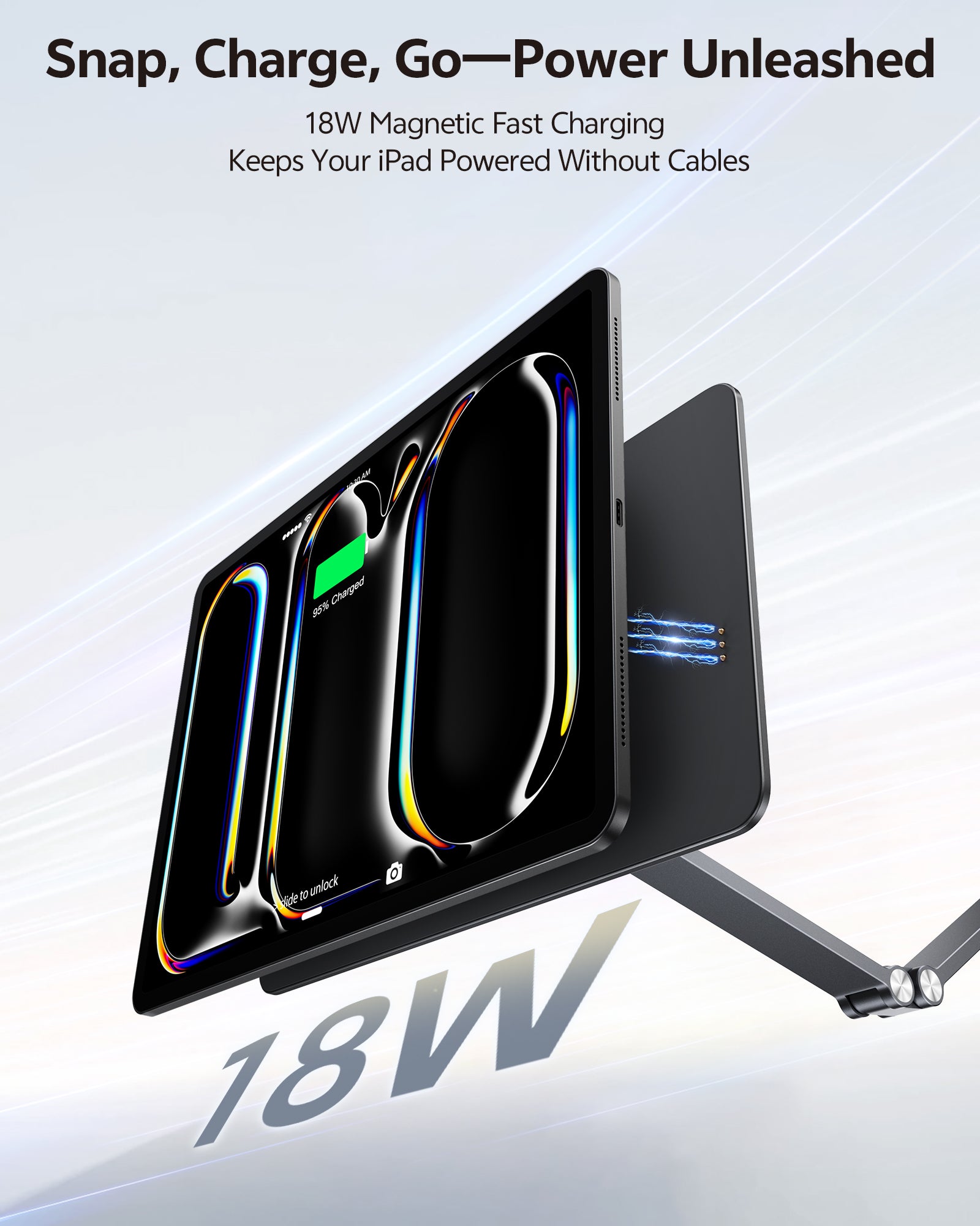 iPadアクセサリー LULULOOK Foldable Magnetic Charger Mount LULULOOK