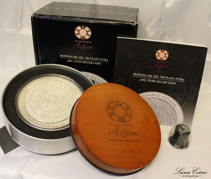 メキシコ 2015年銘 100ペソ 1kg超ド級大型純銀貨 神秘の力 アステカ