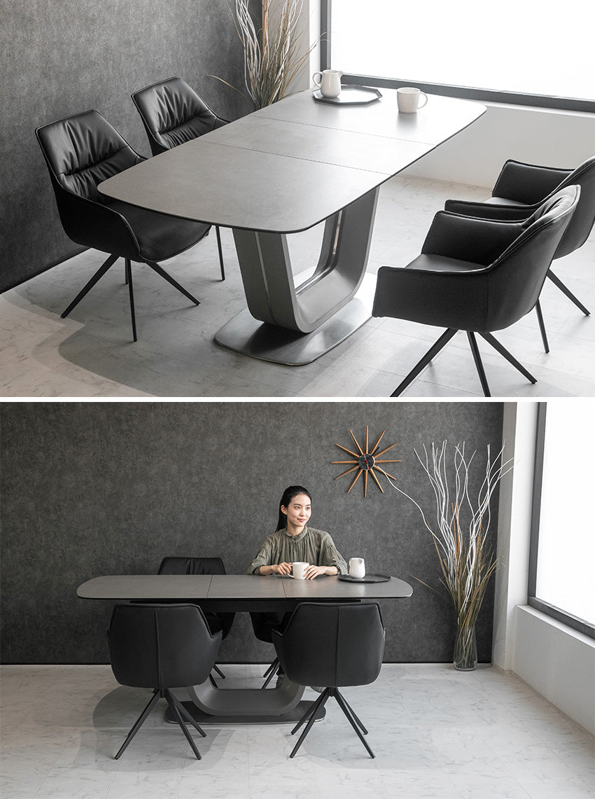 lushroom ダイニングテーブル 伸縮 伸長式 140～180×85cm イタリアン