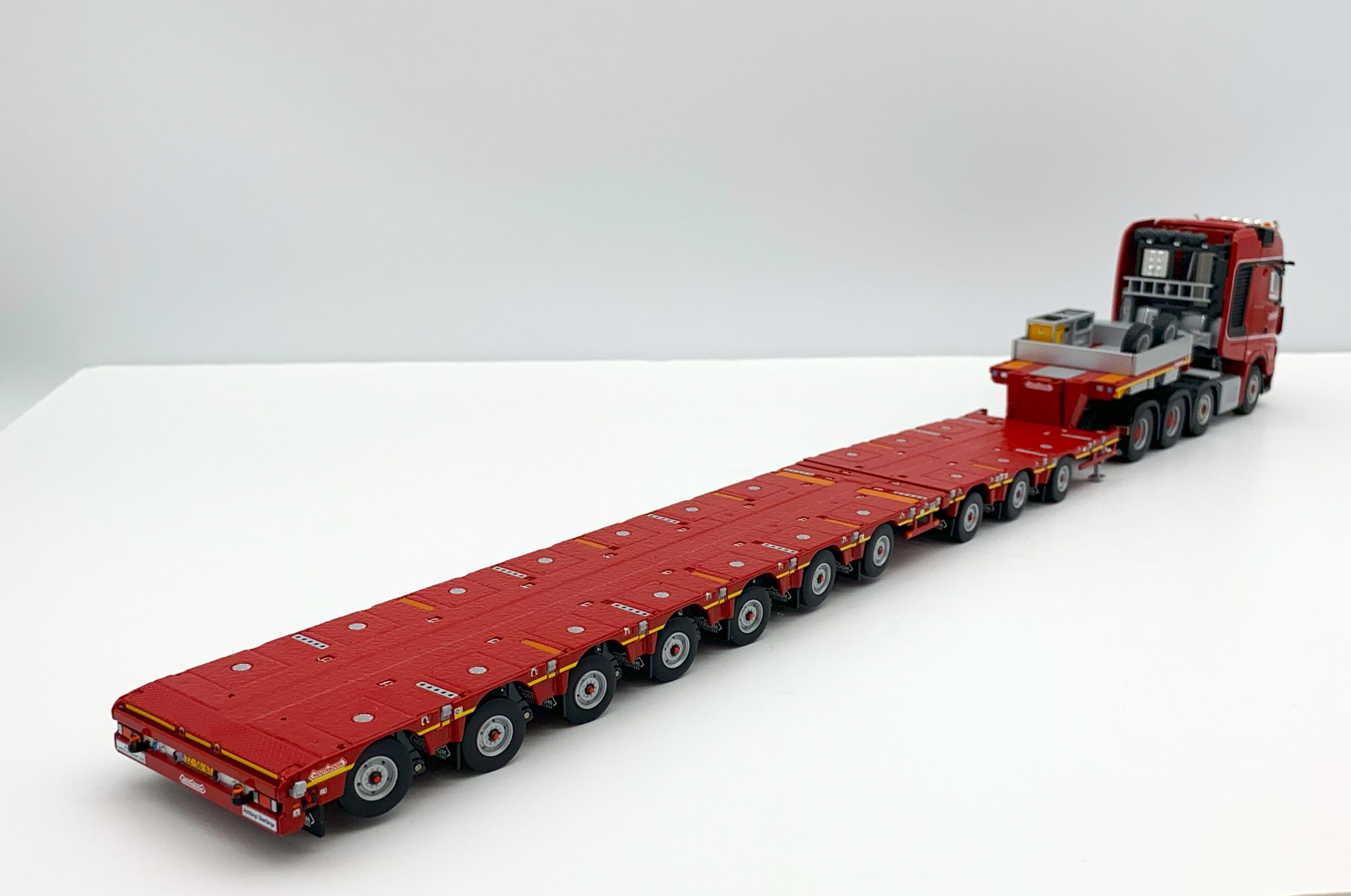 Mercedes Actros 8x4 with 10 axle lowloader trailer 