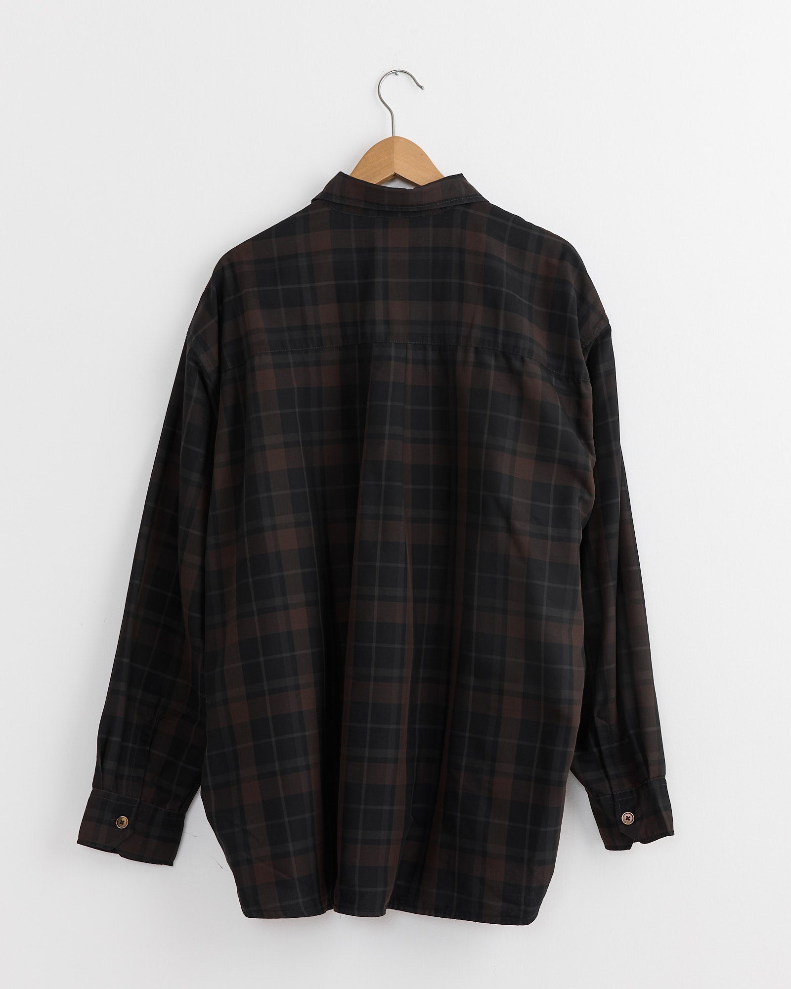 Borrowed Shirt in Black Sheer Shadow Check