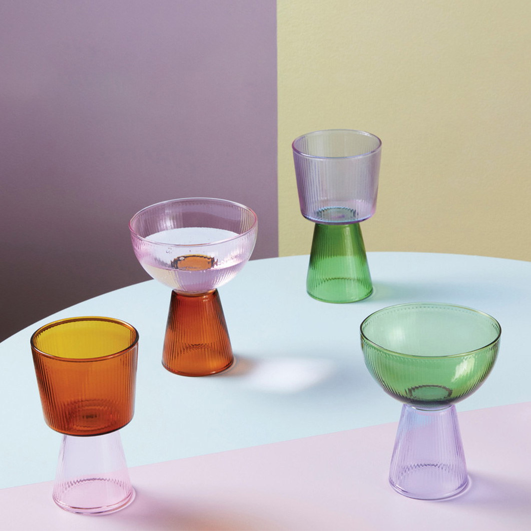 MoMA Oorun Didun グラスセット by Yinka Ilori グリーンxパープル