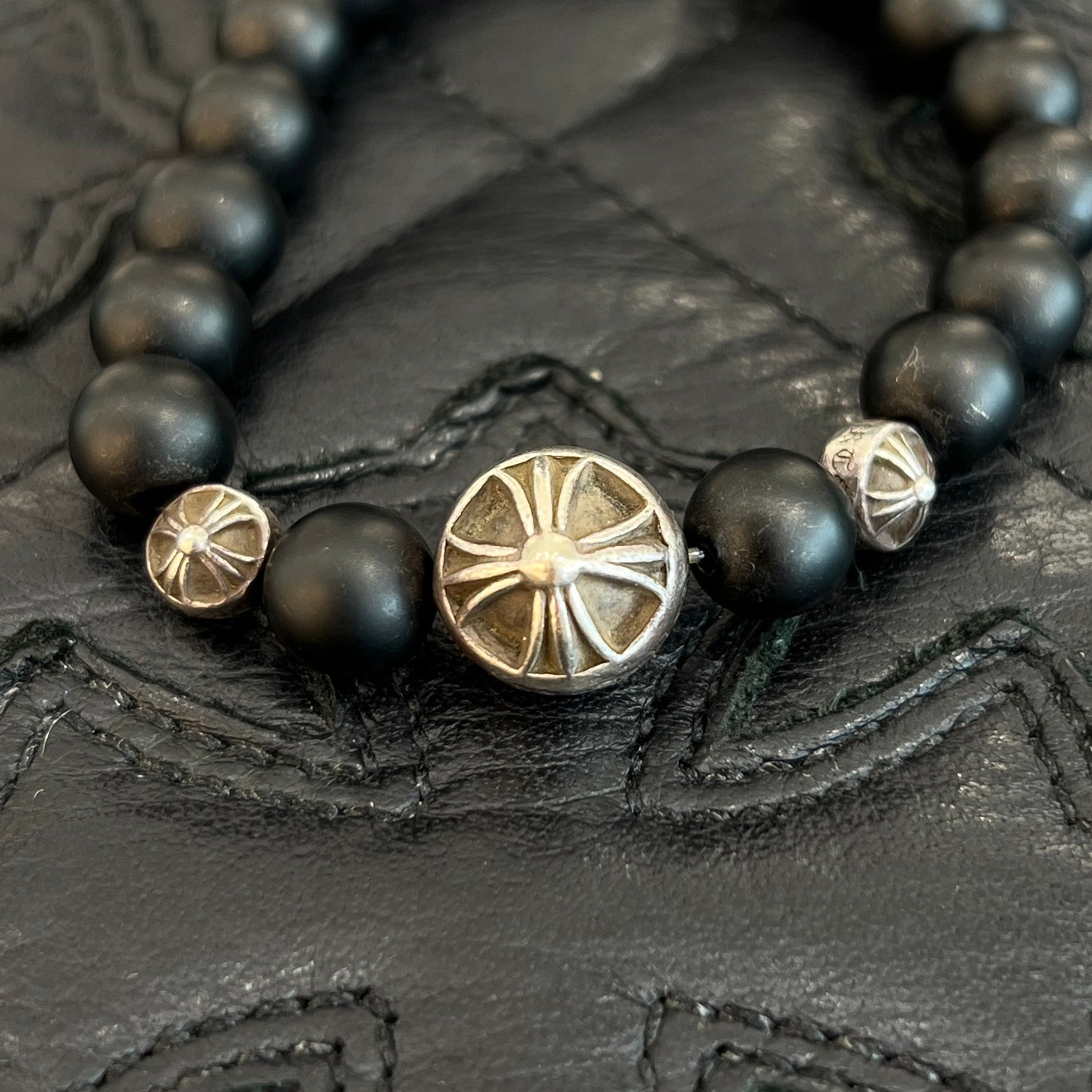 CHROME HEARTS CH Logo Ball Beads Bracelet Size 10mm クロムハーツ