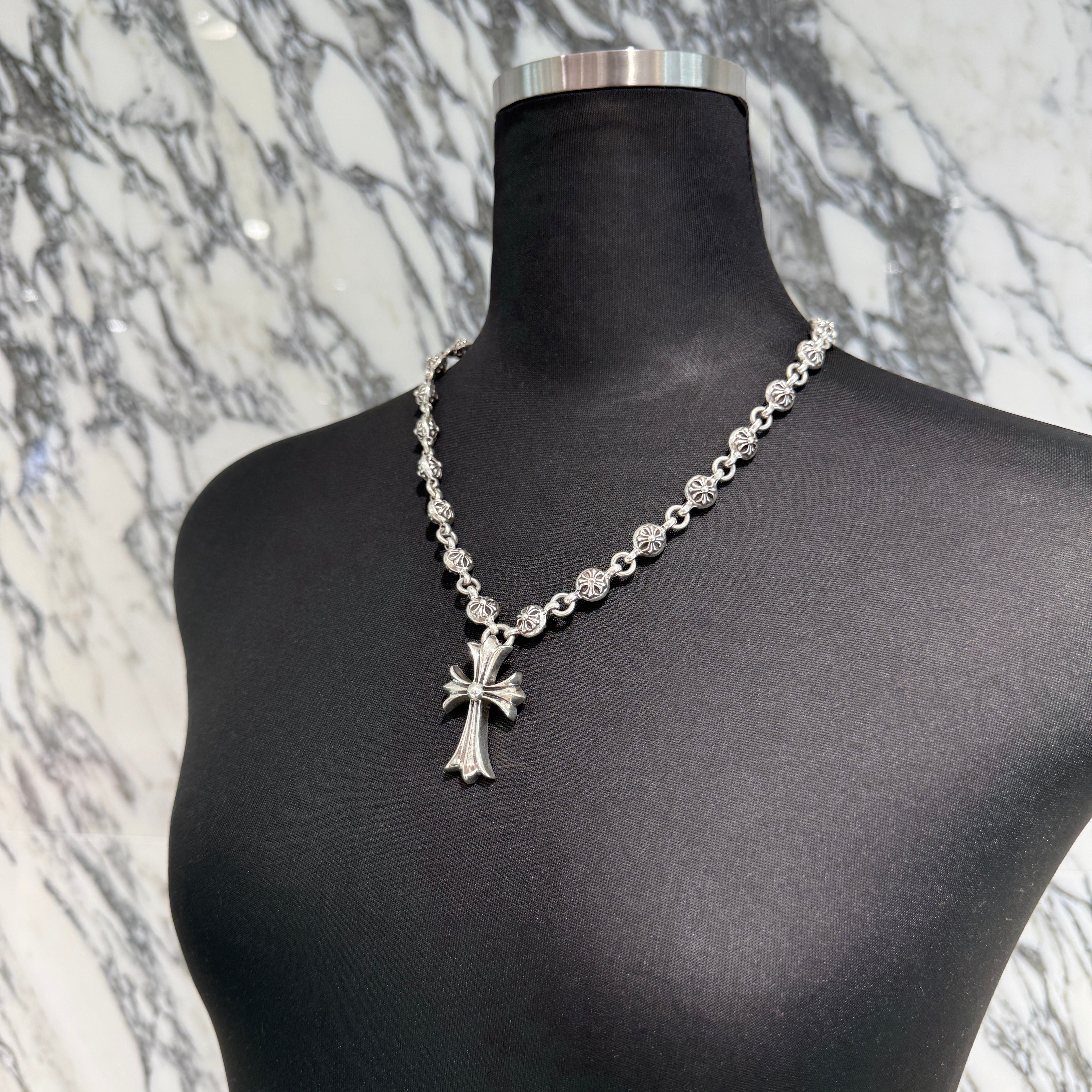 CHROME HEARTS CH Cross Pendant Small with Cross Ball Necklace #1