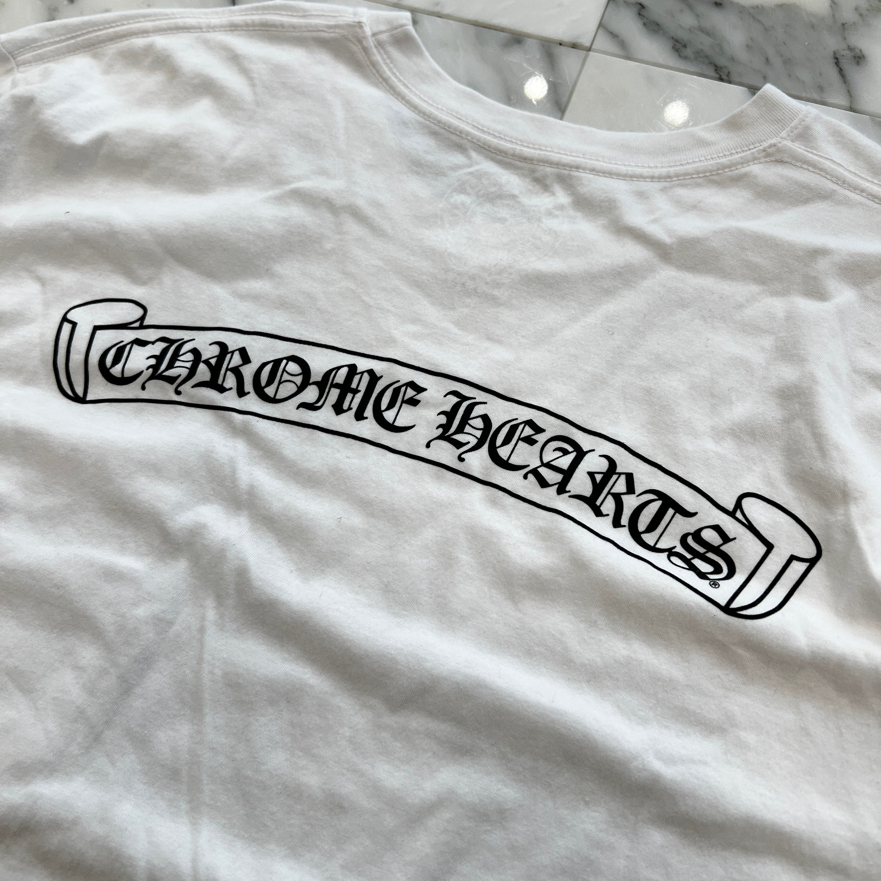 CHROME HEARTS Back Scroll Logo Tee Size L クロムハーツ バック