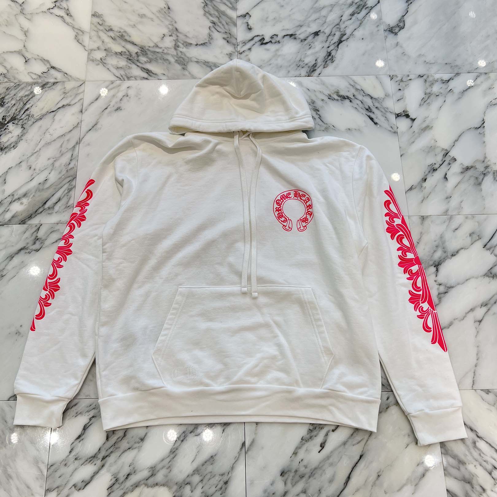 CHROME HEARTS 2025SS Floral Cross Horseshoe Pullover Hoodie Size
