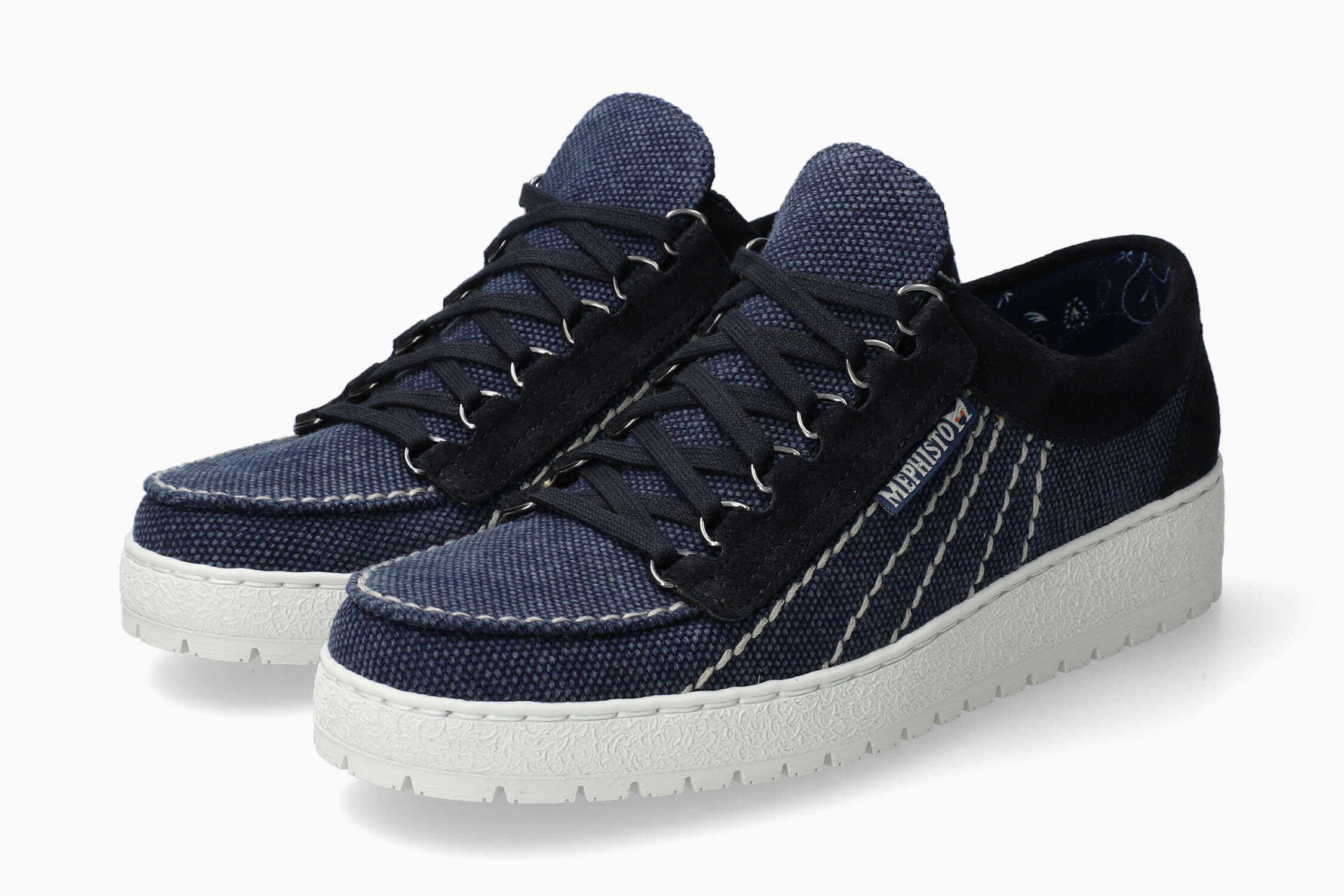 MEPHISTO RAINBOW SUN | Men Originals Dark Blue Leather Velvet