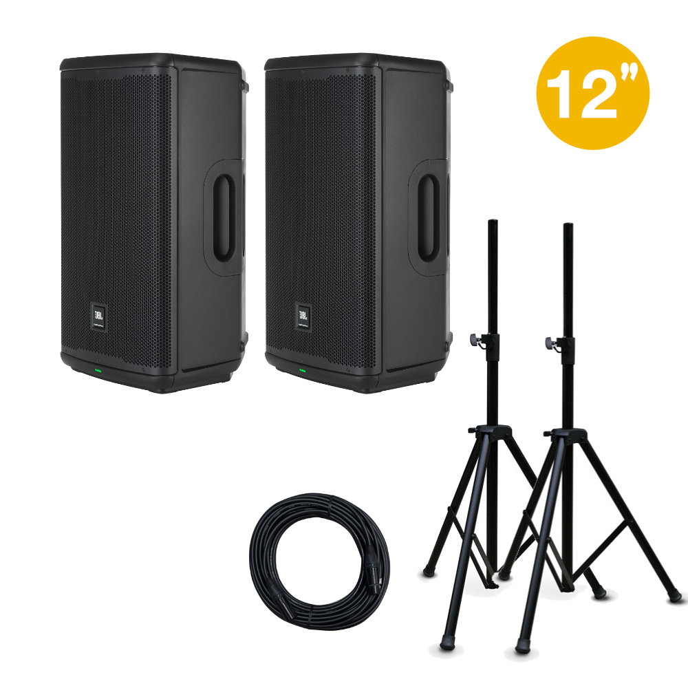 JBL パワードスピーカー EON712 ペア (スピーカースタンド付き)【福山