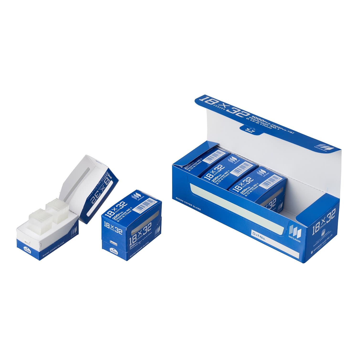 角カバーグラス No．1(18X18 カバーガラス 23-5025-00 松浪硝子工業